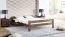 Jugendbett im Landhaus Stil Llorts 15, Kiefer Vollholz massiv, Farbe: Walnuss - Liegefläche: 140 x 200 cm (B x L)