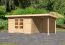 Gartenhaus SET mit Pultdach inkl. Anbaudach & Rückwand, Farbe: Naturbelassen, Grundfläche: 9,52 m²