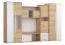Wohnwand 3,2 Meter breit | Braun / Weiß in Hochglanz | 202 x 320 x 52 cm | 1 Türe | Mehrteilig | viel Stauraum | eckig | Aufbewahrung | Holzoptik