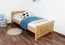 Kinderbett / Jugendbett Buche massiv Vollholz natur 107, inkl. Lattenrost - Abmessung 90 x 200 cm (B x L)