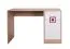 Kinderzimmer - Schreibtisch Fabian 10, Farbe: Eiche Hellbraun / Weiß / Rosa - 78 x 120 x 50 cm (H x B x T)