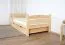Kinderbett / Jugendbett Milo 36 inkl. 2 Schubladen und Lattenrost, in Natur, Kiefer Massivholz, Liegefläche 90 x 200 cm, robust und langlebig