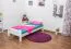 Kinderbett 90 x 200 cm | Massivholz: Kiefer | Weiß Lackiert | inkl. Rollrost Abbildung