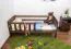 Kinderbett inkl. Absturzsicherung 70 x 160 cm | Massivholz: Kiefer | Nuss Lackiert | inkl. Rollrost Abbildung