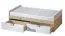 Kinderbett / Jugendbett Fabian 14 inkl. Bodenplatte, Farbe: Eiche Hellbraun / Weiß / Grau - 90 x 200 cm (L x B)