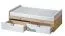 Kinderbett / Jugendbett Fabian 14 inkl. Bodenplatte, Farbe: Eiche Hellbraun / Weiß / Rosa - 90 x 200 cm (L x B)