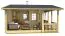 Saunahaus Birnhorn inkl. Fußboden, 2 Räume, 70 mm Blockbohlenhaus, 23,4 m², Doppelverglasung aus Isolierglas, Satteldach, Profilzylinderschloss
