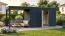 Gartenhaus Lounge Frankfurt 02 mit Dachanbau | Schleppdach | HPL-Fassadenplatten | Grundfläche 13,12 m² | Weiß / Anthrazit | Elementgartenhaus