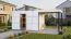 Gartenhaus Lounge Frankfurt 02 mit Dachanbau | Schleppdach | HPL-Fassadenplatten | Grundfläche 13,12 m² | Weiß / Anthrazit | Elementgartenhaus