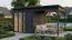 Gartenlaube | Schleppdach | inkl. Fußboden | Anthrazit | Elementbauweise | 4,49 x 2,34 Meter | Poolhaus | Sonnenglück 01 | Flachdach | Fenster aus Sicherheitsglas