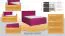 Boxspringbett MINDORO, Box: Bonellfederkern, Matratze: Taschenfederkern, Top Matress: Schaumstoff -  Abmessung: 120 x 200 cm - Farbe: Pink
