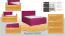 Boxspringbett MINDORO, Box: Bonellfederkern, Matratze: Taschenfederkern, Top Matress: Schaumstoff -  Abmessung: 180 x 200 cm - Farbe: Pink