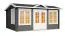 Gartenhaus G221 Carbongrau inkl. Fußboden - 44 mm Blockbohlenhaus, Grundfläche: 12 m², Satteldach