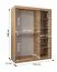 Kleiderschrank Jorasses 10, Farbe: Weiß, eine Spiegeltür, 1,5 Meter breit, Schiebetürenschrank, Aluminiumschienen, fünf Fächer, zwei Kleiderstangen
