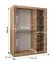 Kleiderschrank mit einer Spiegeltür | Farbe: Walnuss | 1,5 Meter breit | Aluminiumschienen | fünf Fächer | Schiebetürenschrank | zwei Kleiderstangen