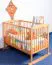 Babywiege Kiefer massiv Vollholz Erlefarben 104, inkl. Lattenrost - 60 x 120 cm (B x L)
