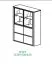 Vitrine Jussara 02, Farbe: Natur, Eiche teilmassiv - 150 x 124 x 42 cm (H x B x T)