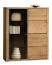 Vitrine Jussara 11, Farbe: Bernstein, Eiche teilmassiv – 150 x 124 x 42 cm (H x B x T)