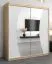 Schiebetürenschrank / Kleiderschrank Combin 04 mit Spiegel, Farbe: Eiche Sonoma / Weiß matt - Abmessungen: 200 x 180 x 62 cm (H x B x T)