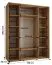 Eichenfarbener Schiebetürenschrank mit Spiegeln Mina, viel Stauraum, Anti Staubbürsten, Metallgriffe in Schwarz, robust, 235,2 x 190 x 60 cm