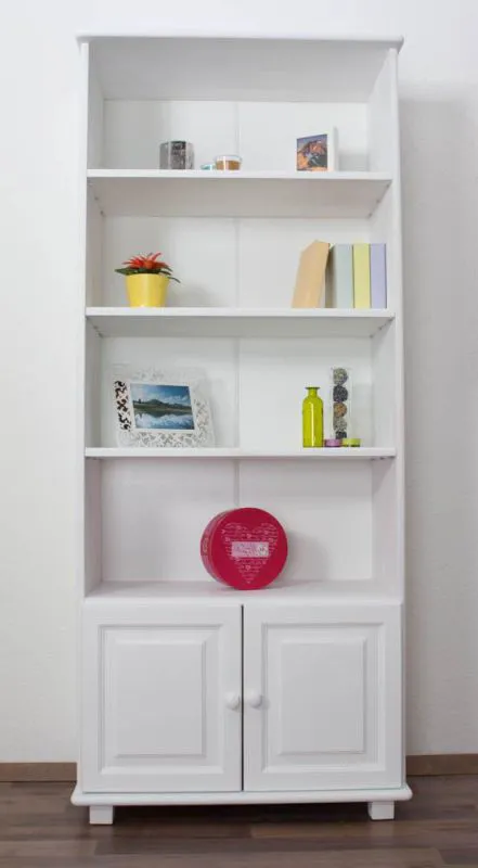 Standregal, 80 cm breit, Kiefer Holz-Massiv, Farbe: Weiß Abbildung