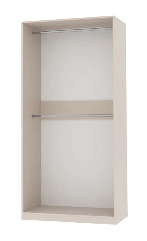 Offener Kleiderschrank | Cabecao 01 | Kaschmir | 2 Kleiderstange | 206 x 100 x 51 cm | schlichtes Design | eckig | kompakt | ausrechend Stauraum