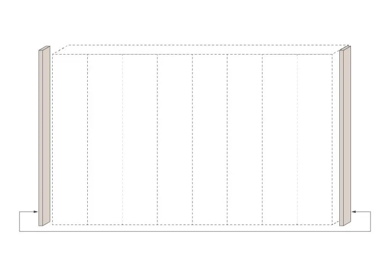 Seitlicher Rahmen für Drehtürenschrank / Kleiderschrank Neiafu und Anbaumodule, Farbe: Kaschmir, Höhe: 226 cm