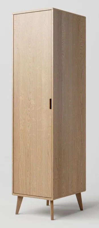 Schrank Eiche massiv natur Aurornis 01 - Abmessungen: 200 x 50 x 60 cm (H x B x T)