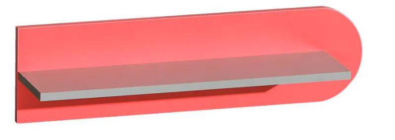 Jugendzimmer - Hängeregal / Wandregal Klemens 10, Farbe: Rosa / Grau - Abmessungen: 19 x 70 x 17 cm (H x B x T)