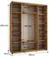 Platzsparender Kleiderschrank Tharo mit Schiebetüren in Weiß/Schwarz gehalten, Anti Staubbürsten enthalten, viel Stauraum, 235,2 x 190 x 45 cm