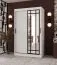 Kleiderschrank | Weiß Matt | 1 Spiegeltür | 120 x 62 x 200 cm | 2 Kleiderstangen | Moderne Details | 5 Fächer | Zuverlässiges Gleitsysteme