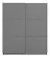 Grauer Schiebetürenschrank mit einer Kleiderstange Kule 02, Kleiderschrank, Farbe: Graphitgrau, sechs Fächer, Maße: 210 x 179 x 62,5 cm, modernes Design