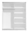 Heller Kleiderschrank mit einer Spiegeltür Kule 06, Farbe: Weiß, Schiebetürenschrank, modernes Design, eine Kleiderstange, sechs Fächer, Maße: 210 x 179 x 62,5 cm