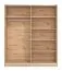 Schiebetürenschrank / Kleiderschrank mit genügend Stauraum Kule 01, Farbe: Eiche Artisan, eine Kleiderstange, sechs Fächer, Maße: 210 x 179 x 62,5 cm