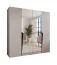 Drehtürenschrank | 2 Spiegeltüren | Farbe: Kaschmir | 2 Fächer | Soft-Close | 2 Kleiderstangen | Griffe: Schwarz | Maße: 200 x 52 x 202 cm | Kleiderschrank | ABS-Kanten