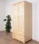 Kleiderschrank Kiefer Vollholz massiv natur 010 - Abmessung 190 x 90 x 60 cm (H x B x T)