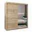 Schiebetürenschrank / Kleiderschrank mit Spiegel Tomlis 04B, Farbe: Eiche Sonoma - Abmessungen: 200 x 180 x 62 cm (H x B x T)