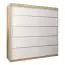 Schiebetürenschrank / Kleiderschrank Jan 05A, Farbe: Eiche Sonoma / Weiß matt - Abmessungen: 200 x 200 x 62 cm ( H x B x T)