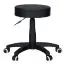 Sitzhocker / Bürohocker mit 5 Rollen Apolo 05, Schwarz, in Leder-Optik, Sitzfläche Ø 35 cm, bis 100 KG belastbar, Gasdruckfeder, Sitzhöhe 44 bis 55 cm