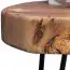 Handgefertigter Beistelltisch in Baumstammoptik, Farbe: Akazie / Schwarz - Abmessungen: 45 x 35 x 35 cm (H x B x T), aus Akazie Massivholz