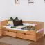 Buche Bett mit Schublade 90 x 200 cm Natur