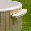 Hot Tub 03 aus Fichtenholz mit LED-Beleuchtung, Thermodeckel, Kombimassagedüsen, Sandfilter, Holzbox und Wärmedämmung, Wanne: Weiß, Innendurchmesser: 180 cm
