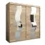 Schiebetürenschrank / Kleiderschrank Hacho 05 mit Spiegel, Farbe: Eiche Sonoma - Abmessungen: 200 x 200 x 62 cm ( H x B x T)