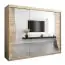 Schiebetürenschrank / Kleiderschrank Naranco 01 mit Spiegel, Farbe: Eiche Sonoma - Abmessungen: 200 x 100 x 62 cm ( H x B x T)