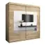 Schiebetürenschrank / Kleiderschrank Claveles 05 mit Spiegel, Farbe: Eiche Sonoma - Abmessungen: 200 x 200 x 62 cm ( H x B x T)
