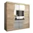 Schiebetürenschrank / Kleiderschrank Robinyera 05 mit Spiegel, Farbe: Eiche Sonoma - Abmessungen: 200 x 200 x 62 cm ( H x B x T)