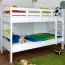 Stockbett für Kinderzimmer 90 x 190 cm | Massivholz: Buche | Weiß Lackiert | umbaubar in 2 Einzelbetten | inkl. Rollroste Abbildung