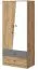 Drehtürenschrank / Kleiderschrank Sirte 01, Farbe: Eiche / Weiß / Grau matt -  Abmessungen: 190 x 80 x 50 cm (H x B x T)