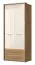 92 cm breiter Kleiderschrank mit 2 Türen und 2 Schubladen | Farbe: Beige | Tiefe: 56 cm Abbildung