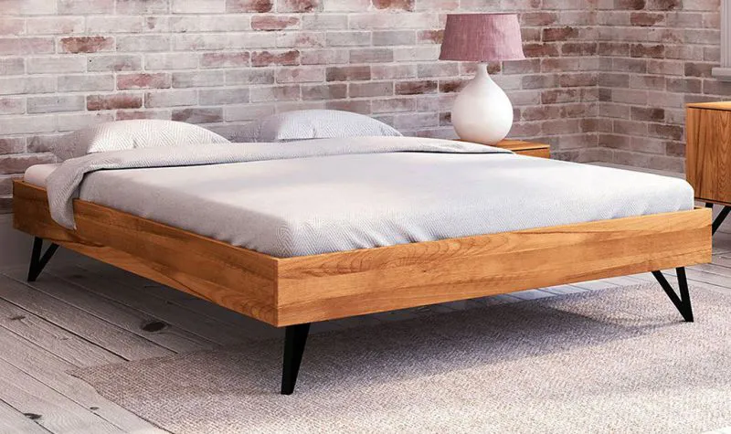 Buche-Bett massiv | 180 x 200 cm | Kernbuche | Geölt | Natur Abbildung
